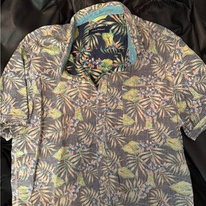 Tommy Bahama Blue and Green Tropical Men's Shirt